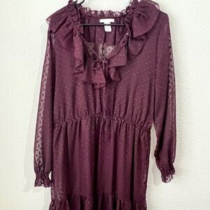 New Burgundy HM dress sz 12